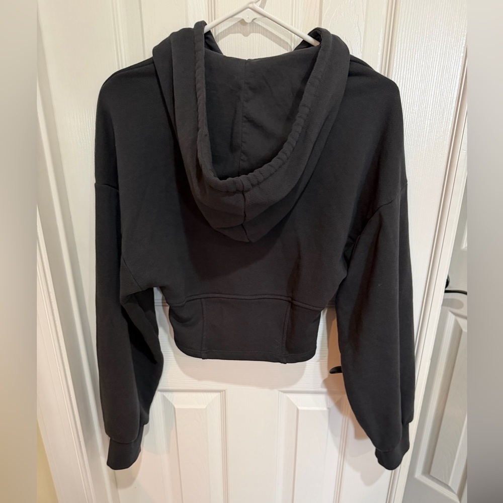 Chaser Cotton Black Zip-Up Corset Hoodie with Drawstring XS - Picture 6 of 6